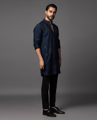 Blue ethereal wings kurta set
