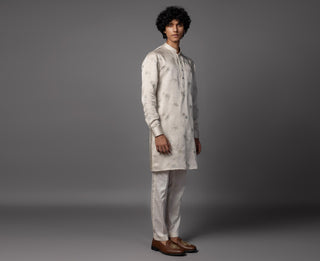 Gray threaded twilight kurta set
