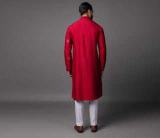 Red vermelion threads kurta set