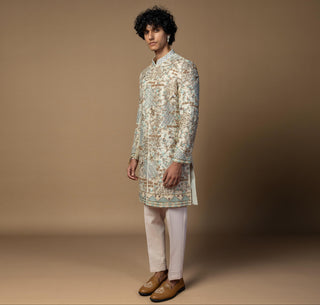 Ivory bageecha sherwani set