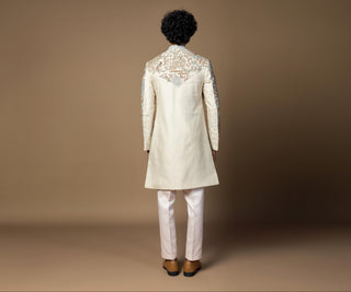 Ivory bageecha sherwani set