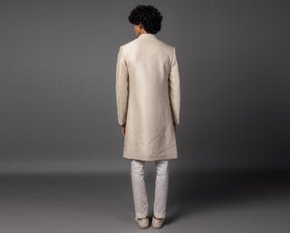 Yellow andarmahal sherwani set