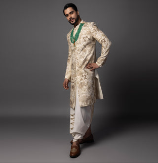 Ivory rainforest sherwani set