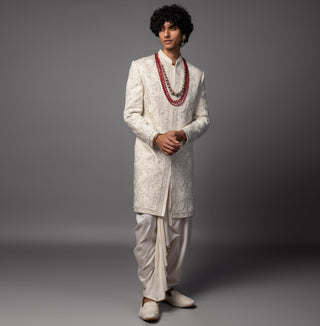 Ivory pichwai sherwani set