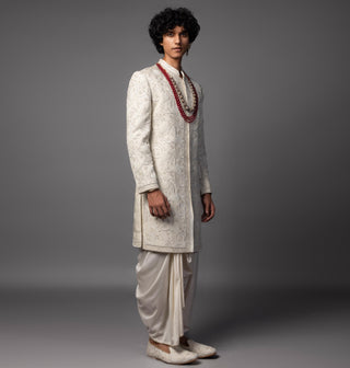 Ivory pichwai sherwani set