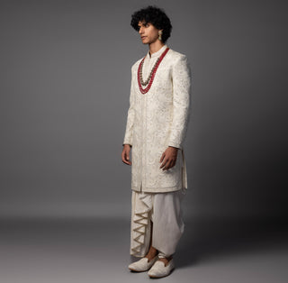 Ivory pichwai sherwani set