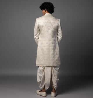 Ivory pichwai sherwani set