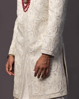 Ivory pichwai sherwani set