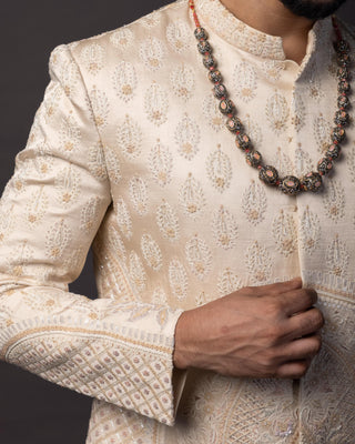 Peach barkah sherwani set