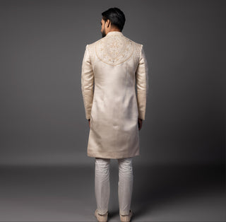 Peach barkah sherwani set