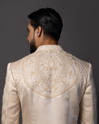 Peach barkah sherwani set