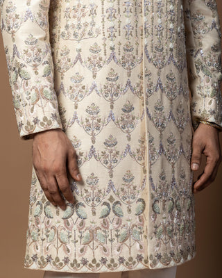 Pink bariki sherwani set