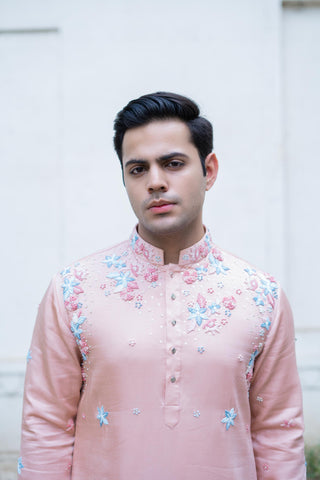 Pink shubhendra kurta set