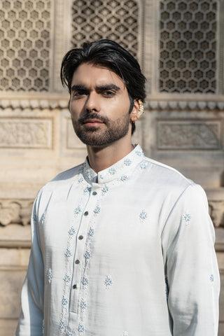 Blue nirjhar kurta set