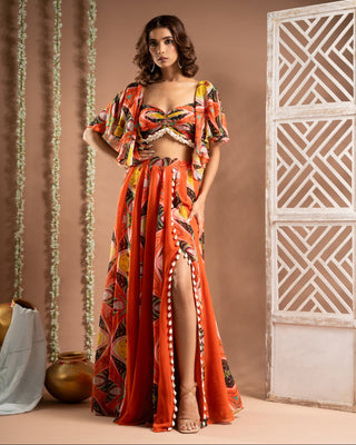 Multicolor abstract print indo set