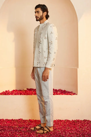 Powder blue bandhgala set