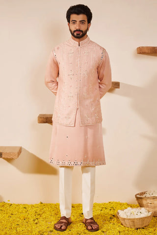 Soft pink waist coat set
