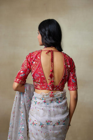 Gray Saree Set for Indian Wedding – Albatross by Shasha Gaba