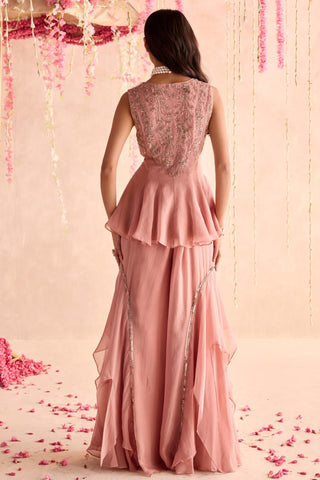 Pink alyssa under bloom sharara set