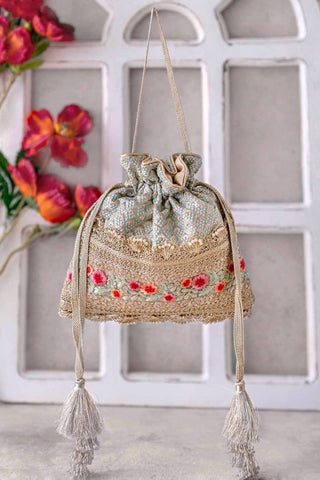 Green rhapsody threadwork potli