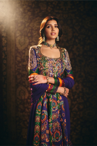 Blue purple tara anarkali