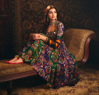 Blue purple tara anarkali