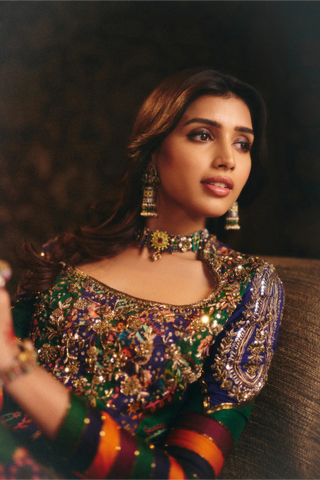 Blue purple tara anarkali