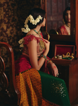 Multicolor panchali lehenga