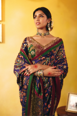 Multicolor indumati saree