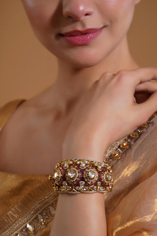 Bracelet for Indian Weddings – Pink Shahi Hastika by Amraani
