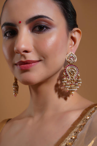 Jhumka Earrings for Indian Weddings – Pink Mandira by Amraani