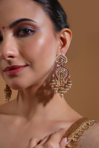 Jhumka Earrings for Indian Weddings – Pink Mandira by Amraani