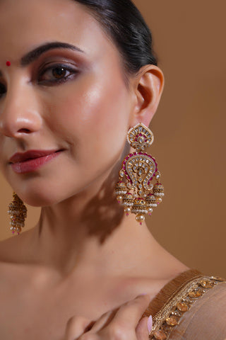 Jhumka Earrings for Indian Weddings – Pink Mandira by Amraani