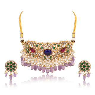 Necklace Set for Indian Weddings – Multicolor Heeranjali by Amraani