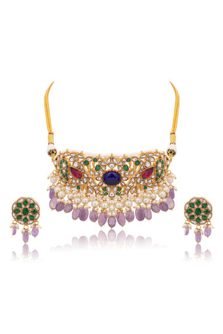 Necklace Set for Indian Weddings – Multicolor Heeranjali by Amraani