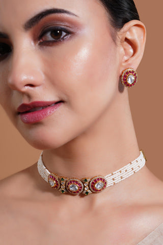 Choker Set for Indian Weddings – Multicolor Padmika by Amraani