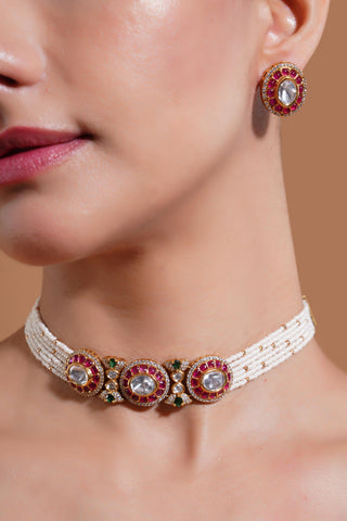 Choker Set for Indian Weddings – Multicolor Padmika by Amraani