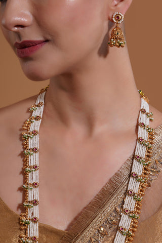 Moti Haar Set for Indian Weddings – Multicolor Pearls by Amraani