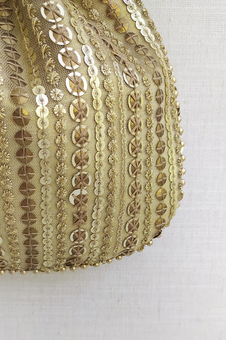Gold antique sequin potli bag