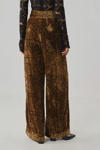 Velvet Pants - Indian Wedding -  Brown Ascent Ajrakh by Aroka