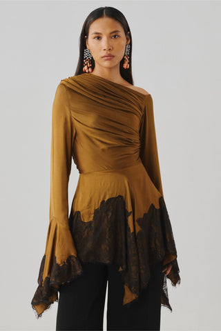 Draped Top - Contemporary Wear - Green Ascent Olivia by Aroka
