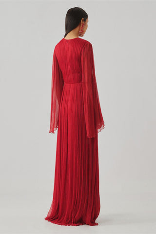 Red designer gown - Contemporary Wear - Ada Ruched Gown by Aroka