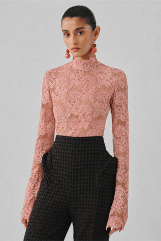 Pink lace bodysuit - Contemporary Wear - Ascent Muse Bodysuit by Aroka