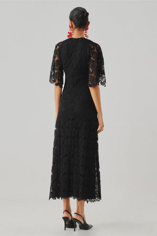 Lace Dress - Contemporary Wear - Orchid Black Ascent by Aroka