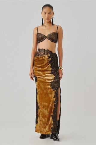 Gold velvet skirt - Contemporary Wear - Anastasia Skirt by Aroka