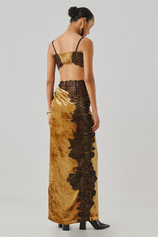 Gold velvet skirt - Contemporary Wear - Anastasia Skirt by Aroka