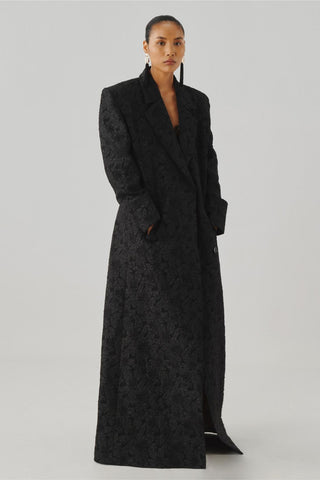 Long Coat - Contemporary Wear - After Dark Black Ascent by Aroka