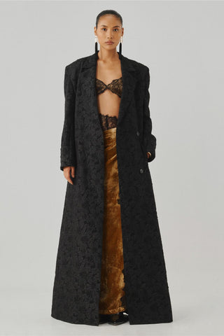 Long Coat - Contemporary Wear - After Dark Black Ascent by Aroka