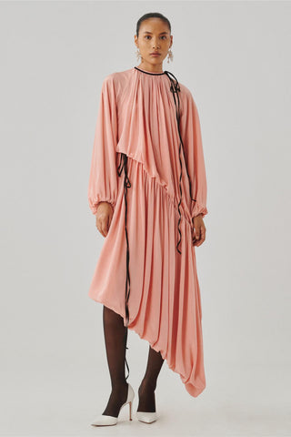 Pink silk crepe dress - Contemporary Wear - Ascent Sakura Dress by Aroka