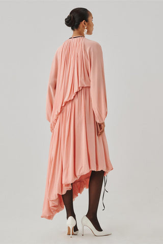 Pink silk crepe dress - Contemporary Wear - Ascent Sakura Dress by Aroka